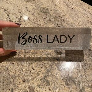 “Boss Lady” Glass Sign